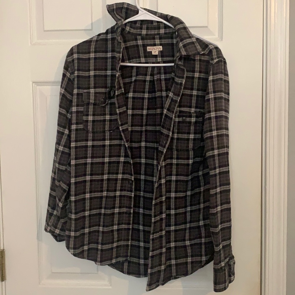 Grey and black flannel.
